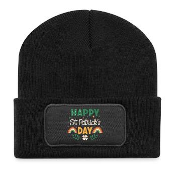 Happy St. Patrick's Day Rainbow - Recycled Patch Beanie - black - Front