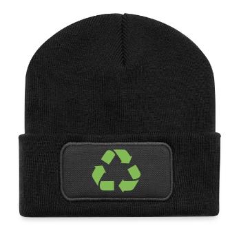Recycling Arrows Icon - Recycled Patch Beanie - black - Front