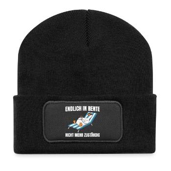 Pension Goose - Retraite non responsable - Beanie recyclé à patch - noir - Devant