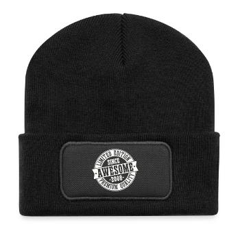 2008 Vintage 18th Birthday Gift Retro - Recycled Patch Beanie - black - Front