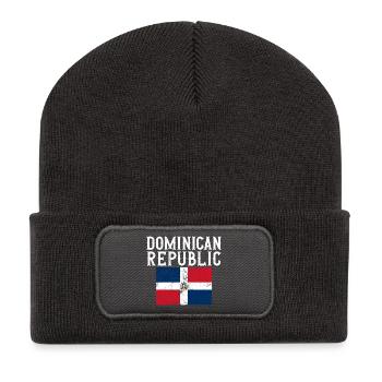 Souvenir du drapeau de la République dominicaine - Beanie recyclé à patch - charbon - Devant