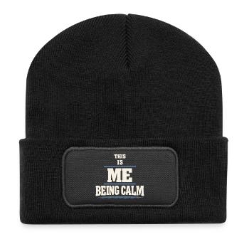 Perimenopause Humor Perimenopause - Recycelte Patch Beanie - Schwarz - Vorne