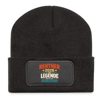 Rentner 2026 Legende Ruhestand Abschiedsgeschenk - Recycelte Patch Beanie - Dunkelgrau - Vorne
