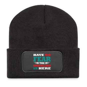 Have no Fear the Grundschullehrer is here Outfit - Recycelte Patch Beanie - Dunkelgrau - Vorne