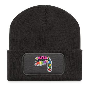 Kita Abgänger 2026 Schulkind Einschulung - Recycelte Patch Beanie - Dunkelgrau - Vorne