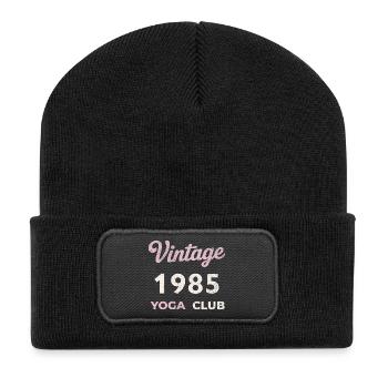 Vintage 1985 Yoga Club Retro Année de naissance vintage - Beanie recyclé à patch - noir - Devant