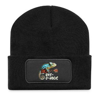 Chameleon Uke-u-holic - Recycled Patch Beanie - black - Front