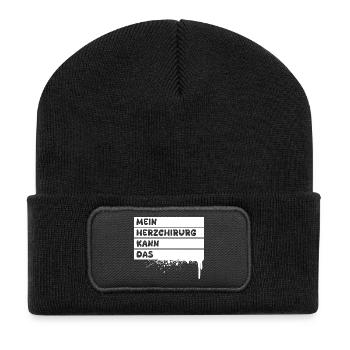 Chirurgien cardiaque en tant qu’artisan - Beanie recyclé à patch - noir - Devant