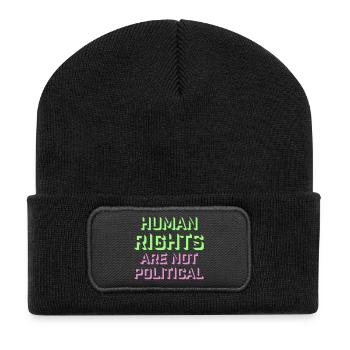 Les droits de l’homme ne sont pas politiques Logo Menschenrechte - Beanie recyclé à patch - noir - Devant