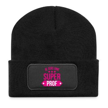 Je Suis Une Super Prof : L'As du Secondaire ! - Beanie recyclé à patch - noir - Devant