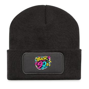 Retour aux graffitis néon des années 90 - Beanie recyclé à patch - charbon - Devant