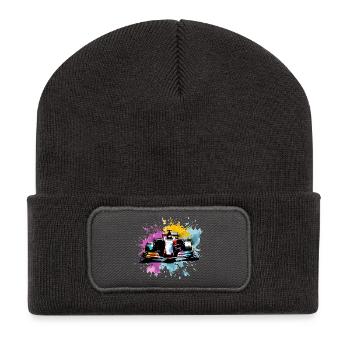 Colorful Splash Art Rush Race Car Driver Racing - Recycled Patch Beanie - dark grey - Front