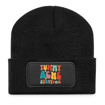 Überlebender von Bauchschmerzen - Recycelte Patch Beanie - Schwarz - Vorne