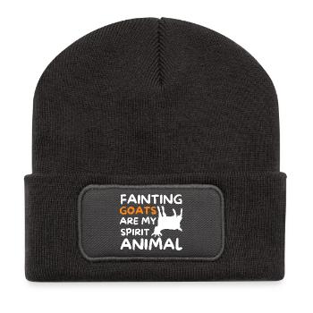 Fainting Goats Are My Spirit Animal - Recycled Patch Beanie - dark grey - Front