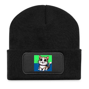 cat - Recycled Patch Beanie - black - Front