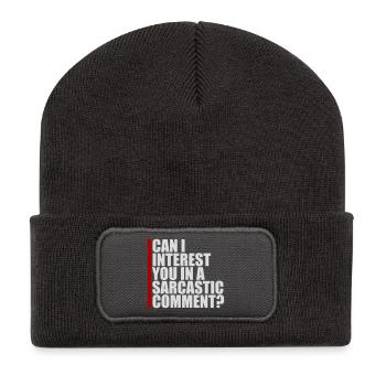 Can I Interest You In A Sarcastic Comment Lustig - Recycled Patch Beanie - dark grey - Front