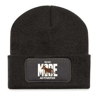 Okapi-liebhaber Okapi-tier Seltene Tierweltliebe - Recycelte Patch Beanie - Dunkelgrau - Vorne