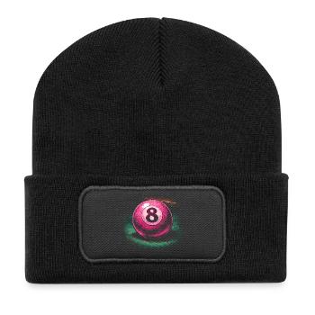 Billard à 8 billes - Beanie recyclé à patch - noir - Devant
