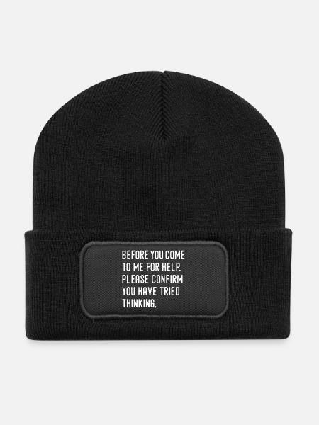 Humor - Recycelte Patch Beanie - Schwarz