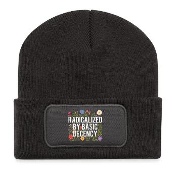 Décence fondamentale radicalisée Droits de l’homme Gentillesse - Beanie recyclé à patch - charbon - Devant