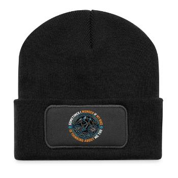 VTT Vélo Spruch Fahrrad Abenteuer Vélo - Beanie recyclé à patch - noir - Devant