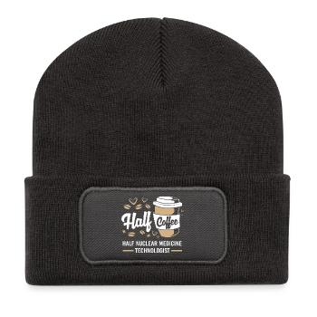 Radiologie Nuklear Atom Nuklearmedizin - Recycelte Patch Beanie - Dunkelgrau - Vorne
