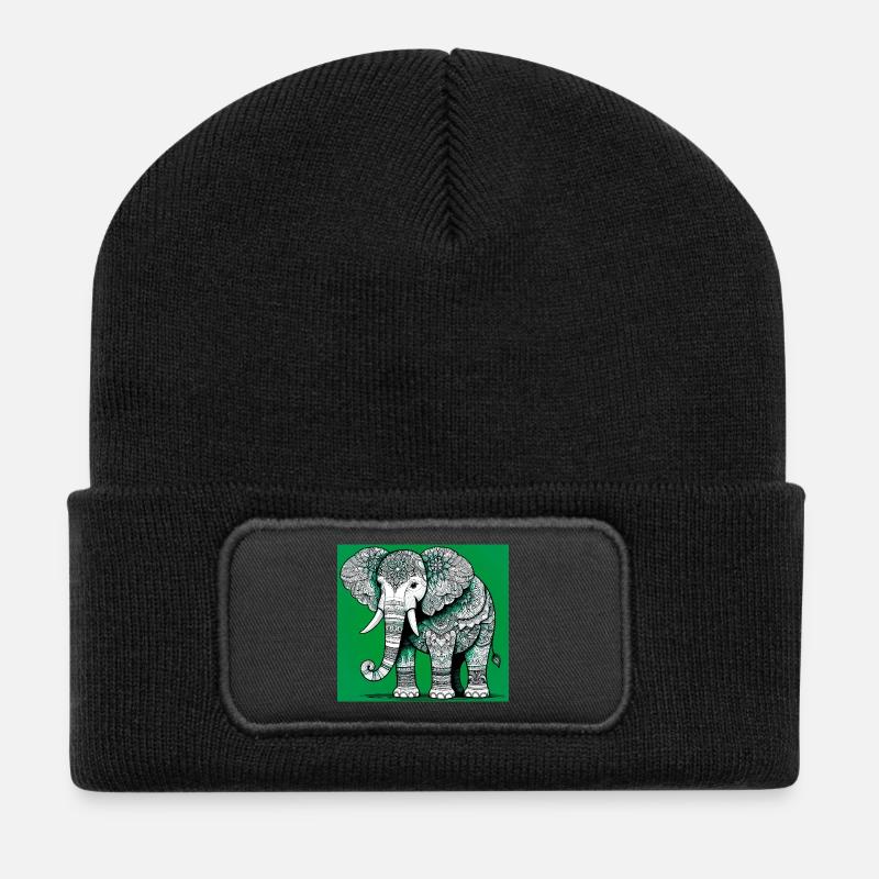 elephant - Recycled Patch Beanie - black