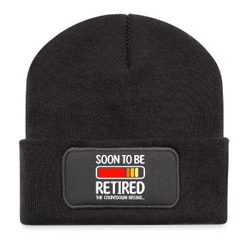 Bald im Ruhestand Der Countdown beginnt - Recycelte Patch Beanie - Dunkelgrau - Vorne