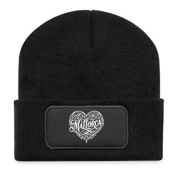 Amour du cœur de Majorque - Beanie recyclé à patch - noir - Devant