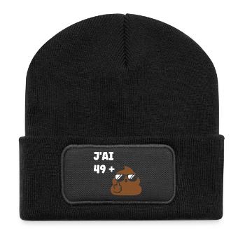 50 ans - Beanie recyclé à patch - noir - Devant