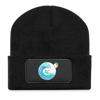 Kitesurfing Ocean Wave - Extreme Water Sports - Recycled Patch Beanie - black - Front