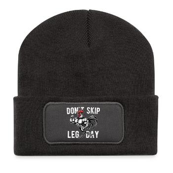 Don't Skip Leg Day Funny GYM Bodybuilding - Recycled Patch Beanie - dark grey - Front