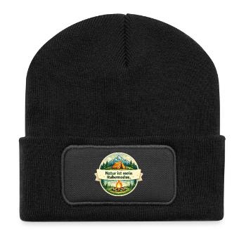 Natur ist mein Ruhemodus - Recycelte Patch Beanie - Schwarz - Vorne