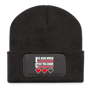 Les jeux vidéo ont ruiné ma vie humour gamer - Beanie recyclé à patch - charbon - Devant