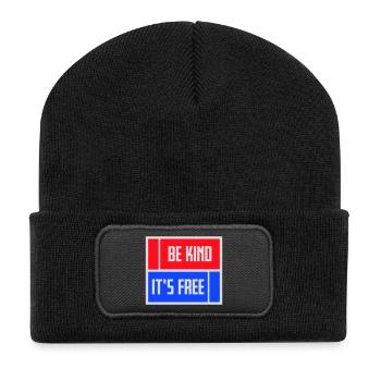 Be Kind It's Free Kindness Statement Saying - Recycled Patch Beanie - black - Front