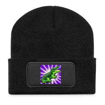crocodile - Beanie recyclé à patch - noir - Devant