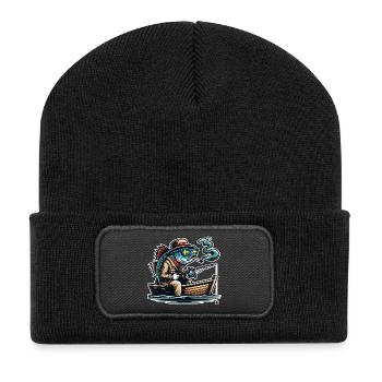 Suède Pêche au poisson - Beanie recyclé à patch - noir - Devant