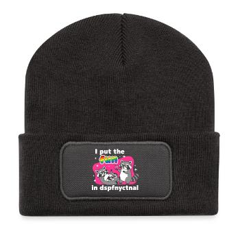Disco Raccoons : Rainbow Fun - Beanie recyclé à patch - charbon - Devant