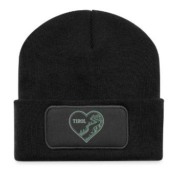 Tyrol Heart Alpine Trail - Recycled Patch Beanie - black - Front