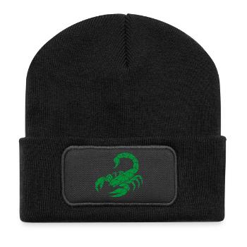 Skorpion – Kraft & Geheimnis - Recycelte Patch Beanie - Schwarz - Vorne