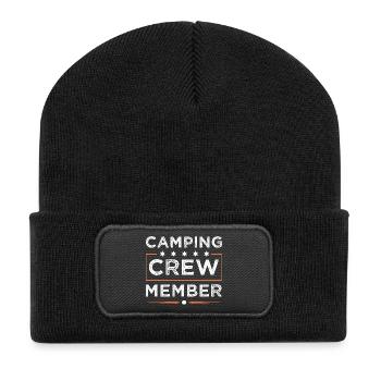 Camping Crew - Recycelte Patch Beanie - Schwarz - Vorne
