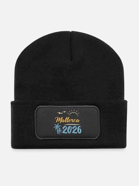 Mallorca 2026 - Recycelte Patch Beanie - Schwarz