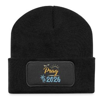 Prag 2026 - Recycelte Patch Beanie - Schwarz - Vorne