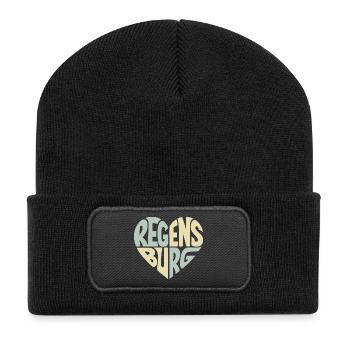 Conception du cœur de Ratisbonne - Beanie recyclé à patch - noir - Devant