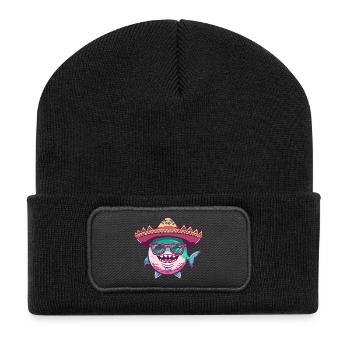 Piranha Fish Sombrero - Recycled Patch Beanie - black - Front