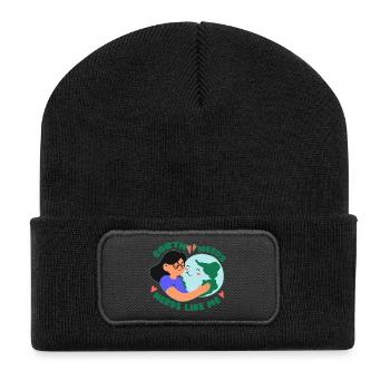 Écologie des écologues - Beanie recyclé à patch - noir - Devant