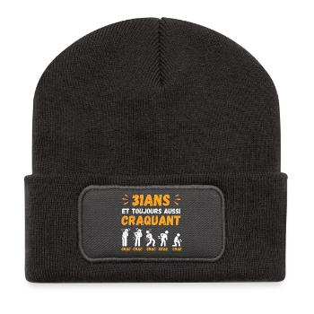 31 Ans Toujours Aussi Craquant Humour Crac - Beanie recyclé à patch - charbon - Devant