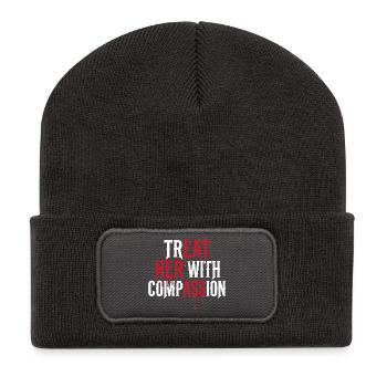 Treat Her With Compassion - Recycled Patch Beanie - dark grey - Front