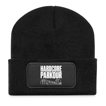 Hardcore Parkour - Recycelte Patch Beanie - Schwarz - Vorne