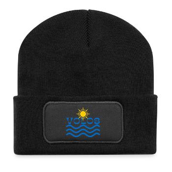Volos Coastal Sun Waves Logo - Recycled Patch Beanie - black - Front